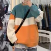 Men s truien herfst winter gestreepte harajuku gebreide trui mannelijke ronde nek wollen jumper mannen houden warme verdikkingsproefbasis Basishirt 221206