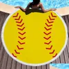 Towel Carpets Round Tassel Baseball Softball Beach Towel Microfiber Volleyball Basketball Football Bath Yoga Mat 150Cm Inventory Dro Dhg7B