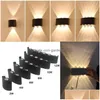 Wall Lamps Indoor Outdoor Ip65 Waterproof Wall Lamp 2W 4W 6W 8W 10W Led Aluminum Up Down Lights For Home Stairs Bedroom Headboard Ga Otixa