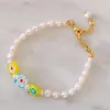 Strand 2022 Fashion Women Simple Flowers Flowers Square Pearl Clisling Bracelet Cute Party Nature Jewerly