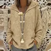 Women s Sweaters Stylish Loose Solid Color With Hood Long Sleeves Sweater Tops Elastic Sleeve Knitted Pullovers 221206