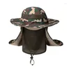 Berets Outdoor Men Women Large Round Brim Sun Block Quick Drying Fishing Hats Summer Cap For Travel Mountain Climbing Bucket Blue