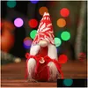 Christmas Decorations Christmas Decoration White Beard Santa Doll With Bowknot Knitted Hat Various Patterns Faceless Old Man For Tre Dhmja