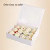 Brocada de presente 50pcs Cupcake Box com janela White Brown Kraft Papel