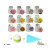 Other Bakeware Bakeware Russian Tip Icing Pi Nozzles Stainless Steel Flower Cream Pastry Tips Bag Cupcake Cake Decorating Tools Mold Dhw1B