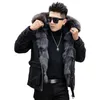 Real Fur Jackets Mens Fur Parkas Winter Denim Coat and Jacket Hoodies Warm Thick Outerwear Streetwear Windproof Topps Stor storlek XXXXL