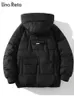 メンズダウンパーカスウナレタカジュアルパーカーウィンターメンズ衣料品のストリートウェアコットンコートコットコート付きヒップホップソリッドジッパー太いジャケット221207