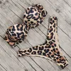 Bras sätter sexiga kvinnor bikini brasiliansk baddräkt push-up bh set två stycken baddräkt badkläder låg midja strandkläder leopard bad T221206