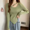 Pulls pour femmes français irrégulier pull en tricot pur pull femmes printemps et automne intérieur unique à manches longues femme haut