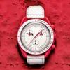 Moon Mens Watches Bioceramic Planet Fun￧￣o Completa Quarz Chronograph Watch 42mm Nylon Luxury Designer Movem