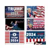 Banner vlaggen Design Trump 2024 Save the American Flag Miss Me Yet Campaign Flags Inventory Wholesale Drop Delivery Home Garden Festi DHDPK