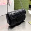 Kvinnliga klassisk axelväska lyxig designer handväska läderkedja högkvalitativ crossbody 3sizes Marmont messenger handväskor plånbok