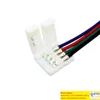 Conectores de luz de tira LED RGB LED 10mm 4pin sem cabo de solda PCB Board Fio para adaptador feminino de 4 pinos para