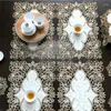 Table Mats Brocade Cloth Embroidery Hollow European Rectangular Tablecloth Coffee Fruit Snack Mat Furniture Luxury Tea