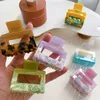 Korean 11cm Large Geometric Square Shape Clamps Colorful Marble Hair Clip Claw For Women Girl Acrylic Headwear