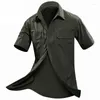 Männer Casual Hemden 2022 Sommer Männer Hemd Militär Kurzarm Herren Marke Soziale Kleidung Chemise Homme Camisa Masculina