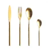 Ensembles de couverts Western luxe bambou Design MaFlatware ensemble 18/10 en acier inoxydable Steak couteau fourchette accessoires de cuisine couverts vaisselle