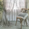 Tenda in pizzo rococò stile francese con balza romantica in tulle velato grigio chiaro tende per finestre nel soggiorno mantovana americana