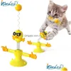 Les jouets pour chiens mâchent et I Spring Bird Cat Toy Touet Taon Tat With Feather Sucker Spinning Fun Gatos Rod Interactive Toys Cats Supplies in DH0U5