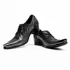 Zapatos Black Wedding Party Real Leather Social Man Dress Business Brogue Brogue Formal Lace Up Men Oxford Chaussures