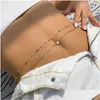 Chaînes De Ventre Boho Mtilayer Chaîne De Ventre Femmes Simple Sexy Perles De Cristal Corps Bikini Plage Taille Chaînes D'été Bijoux Cadeau Drop Deliv Dhpxv