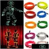 Led Neon Sign Flexible Led String Lights El Wire Strip Rope Glow Decor Lampe au néon Bandes de lumière froide Ligne Décoration intérieure Lampes Dr Otc2H