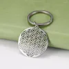 Keychains Lemegeton Mandala Flower Of Life Keychain For Women Bag Charms Geometric Key Ring Runes Chain Holder
