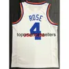 All embroidery 4# ROSE retro white basketball jersey Customize any number name XS-5XL 6XL