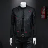 Kurtki męskie jesienne kwiatowe mężczyźni moda moda vintage bomber Jacquard Masculinas Casual Slim Coat Man M-4xl 221206