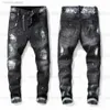 Jeans pour hommes Hommes Cool Rips Stretch Designer Jeans En détresse Ripped Biker Slim Fit Lavé Moto Denim Hommes Hip Hop Mode Homme Pantalon 2021vw1k