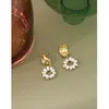 Stud Earrings S925 Sterling Silve Exquisite Fashion Composed Of Ten Pearlsl Retro Style Gold-Plated Eardrop