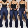 Kvinnors jeans faller hög midja flare för kvinnor avslappnade mager lyft höfter denim långa byxor mode stretch s 3xl 221206