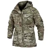 Giacche da uomo Giacche tattiche militari Multicam per uomo Giacche a vento impermeabili calde Army Camouflage Motorcycle Parka Trench Coat 221207