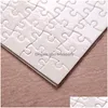 Papieren producten Diy Sublimation Blank Jigsaw Heat Transfer Puzzle A4 Mtistandard Houten speelgoed voor kinderen Logo -aanpassing Paper 16 DHZ7X