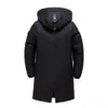 Mens Down Parkas Winter Long White Duck Jacket Fashion Hooded Thick Warm Coat Male Big Red Blue Black Brand Clothes 221207