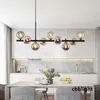 Modern Noordse ontwerp LED -verlichting Kroonluchter voor keuken Dineren Woonkamer Slaapkamer plafond hanglamp glasbal G9 hangende verlichtingsarmaturen kroonluchters lrg002