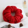 Pillow Handmade DIY Chunky Yarn Hand Knot Car Seat White Bed Throw Cute Home Decorative Doughnut SofaChair Back S