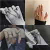 Trouwringen Minimalistische Sier Color Wedding Ring For Women Fashion Creative Hollow Irregar Geometrische ringen Verjaardagsfeestje Sieraden G Dhnfi