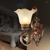 Настенная лампа американская страна ретро спальня спальня спальня гостиная проход, легкий европейский железо e27 antique