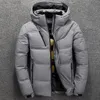 Masculino Down Parkas Winter Whinter Men Jacket Casal Casual Stand Stand Gollar Puffer Hat grosso Duck White Parka Macho com capuz 221207