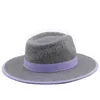 Szerokie brzegi czapki wiadra czapki 2023 jesienne zimowe kobiety fedora czapki 8,5 cm szerokość dżentelmena elegancka jazz vintage ślub kościelny kapelusz dhkg4