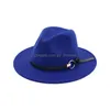 Chapeaux à larges bords Chapeaux de seau Mode Laine Feutre Jazz Cap Chapeau Large Bord Panama Fedora Chapeaux Hommes Femmes Unisexe Trilby Fascinator Church F Dhapi