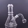 Heavy Glass Bong Oil Burner Pipe Thickness Beaker Bongs 6.5Inch 14mm Female Dab Rig Recycler Bong Birdcage Matrix Filter Tip with Male Oil Pot and Dry Herb Bowl