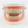 Grillz Dental Grills Hip Hop Grillz Fl Diamonds Dental Grills Real Gold Plated Fashion Cool Rappers Body Jewelry Drop Delivery Dhwbt