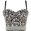 Breast support body shaping bra Classic heavy industry nail bead vest short Prom sexy bright diamond suspender female