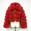 Pelliccia femminile europea e americana Luxury femminile maniche a sezione finta giacca in finto inverno rosso caldo caldo