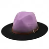 Chapeaux à large bord Chapeaux seau Chapeau Fedora Gradient Couleur Européenne Et Américaine Chaîne En Or Top Laine Hommes Femmes Tendance Feutre Jazz Drop De Dhxrw