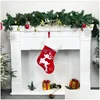 Dekoracje świąteczne 2023 Świąteczny wisiorek Christmasees Socks Bag darem Elk Haftowane płatek śniegu Christmass Boże Narodzenie Prezenty