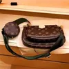 Luxury three-in-one mahjong bag ladies shoulder messenger bag fashion leather designer tide in Europe and America