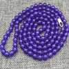 Joyas de moda Long 8 mm Amethyst Jade Beads Collar 32 pulgadas